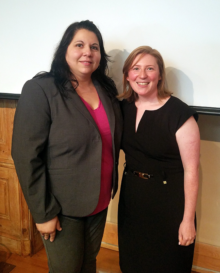 Firm Partner Elaine Colavito (left) and Holocaust Memorial and Tolerance Center of Nassau County's Director of Youth Education Helen Turner (right).