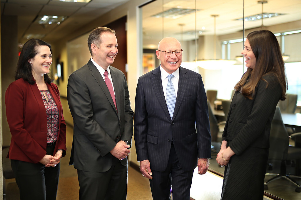 Susan C. Finegan (right) has joined the Firm as Associate. She is joined by (left to right) Firm Counsel Michelle Greenberg; Jon A. Ward, the Firm’s Member and Partner; and Michael H. Sahn, the Firm’s Managing Member.